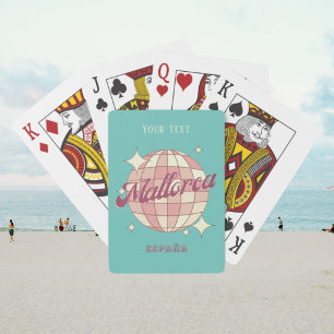 Mallorca Spanien Rosa Blauer Sommerurlaub Spielkarten