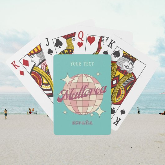 Mallorca Spanien Rosa Blauer Sommerurlaub Spielkarten