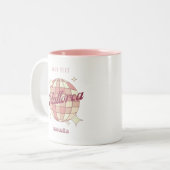 Mallorca Spanien Rosa Sommerurlaub Zweifarbige Tasse (Vorderseite Links)