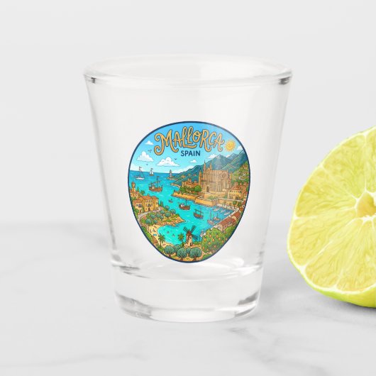 Mallorca Spanien Schnapsglas (Vorderseite)