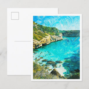 Mallorca Spanien Schönes Öl Paint Landschaft Postkarte