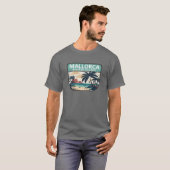 Mallorca Spanien Strand Retro-Emblem Mädchen T-Shirt (Vorne ganz)