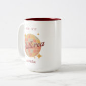 Mallorca Spanien Urlaub Retro Souvenir Zweifarbige Tasse (Vorderseite Links)