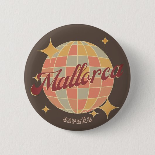 Mallorca Spanien Urlaub Souvenir Retro Button (Vorderseite)