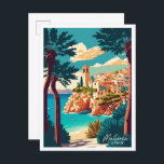 Mallorca Spanien Vintage Illustration Postkarte<br><div class="desc">Mallorca Spanien Vintage-Reise-Ort Illustration</div>