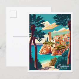 Mallorca Spanien Vintage Illustration Postkarte