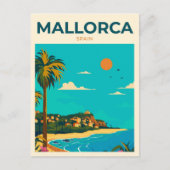 Mallorca Spanien Vintage Kunst Postkarte (Vorderseite)