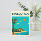 Mallorca Spanien Vintage Kunst Postkarte (Stehend Vorderseite)