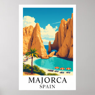 Mallorca Spanien Vintage Reise Mittelmeer Kunst Poster