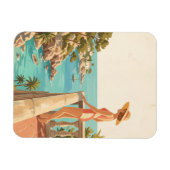 Mallorca Spanien Vintage Reise Spanische Küste Magnet (Horizontal)