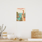 Mallorca Spanien Vintage Reise Spanische Küste Poster (Küche)