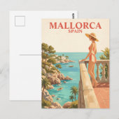 Mallorca Spanien Vintage Reise Spanische Küste Postkarte (Vorne/Hinten)