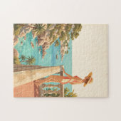 Mallorca Spanien Vintage-Reisepuzzle Puzzle (Horizontal)