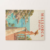 Mallorca Spanien Vintage-Reisepuzzle Puzzle (Horizontal)