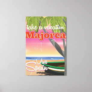 Mallorca, Spanien Vintage-Strandurlaubplakat Leinwanddruck