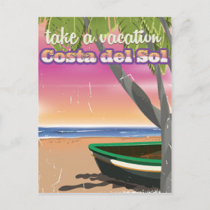 Mallorca, Spanien Vintager Strandurlaub Poster Postkarte