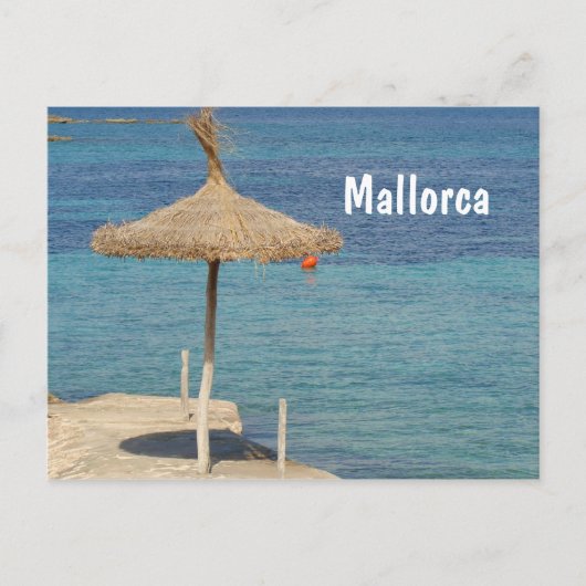 Mallorca - Strohschirm Postkarte (Vorderseite)