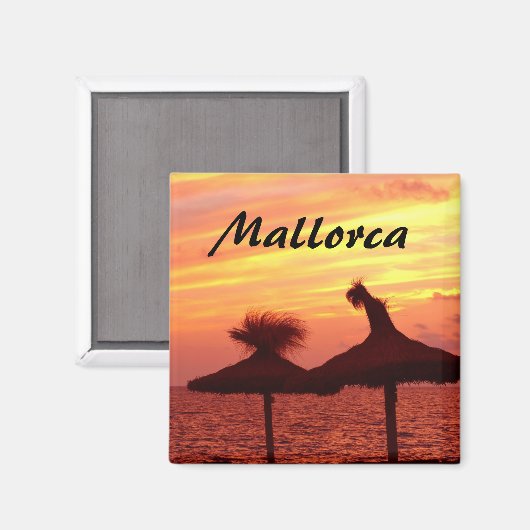 Mallorca Sunset Souvenir Magnet (Vorderseite/Rückseite)