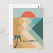 Mallorca Vintag abstrakt Postkarte (Vorne/Hinten)