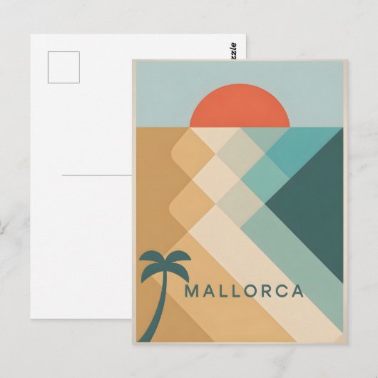 Mallorca Vintag abstrakt Postkarte (Vorne/Hinten)
