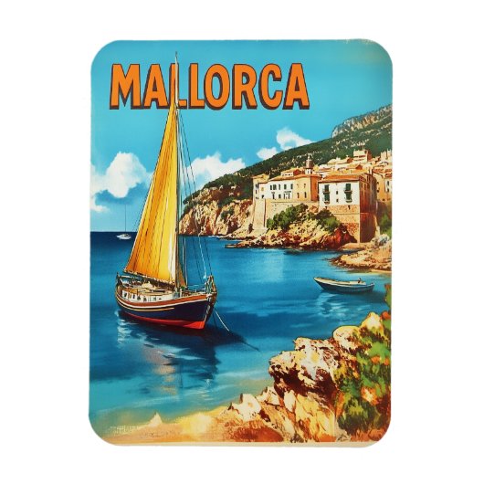 Mallorca Vintag Magnet (Vertikal)
