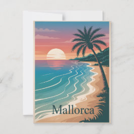 Mallorca Vintag minimalistisch Postkarte