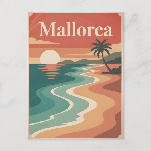 Mallorca Vintag minimalistisch Postkarte (Vorderseite)