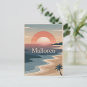 Mallorca Vintag minimalistisch Postkarte (Stehend Vorderseite)