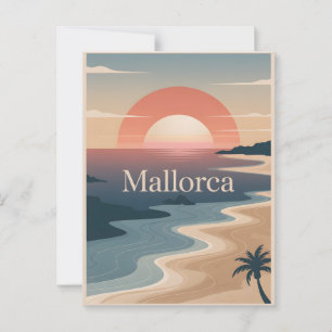 Mallorca Vintag minimalistisch Postkarte