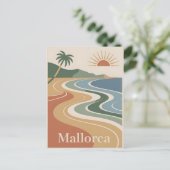 Mallorca Vintag minimalistisch Postkarte (Stehend Vorderseite)