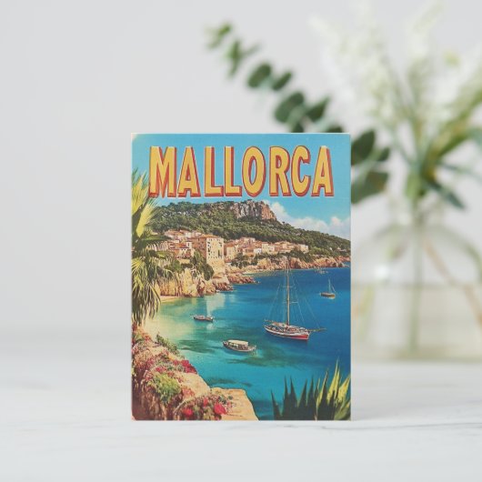 Mallorca Vintag Postkarte (Stehend Vorderseite)