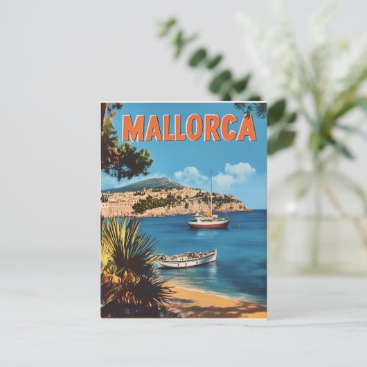 Mallorca Vintag Postkarte (Stehend Vorderseite)