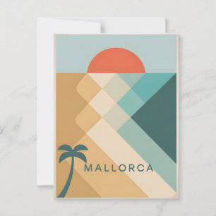 Mallorca Vintage-Abstrakt Postkarte