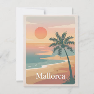 Mallorca vintage minimalistisch postkarte