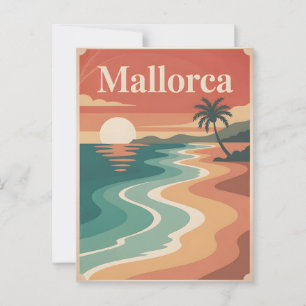 Mallorca vintage minimalistisch postkarte