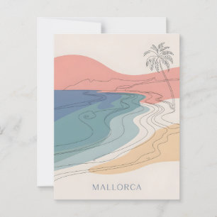 Mallorca vintage minimalistisch postkarte