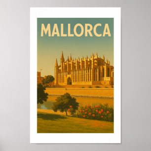 Mallorca Vintage Retro Kathedrale Poster