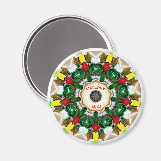 MALLORY ~ Personalisierte Weihnachtsbeleuchtung ~ Magnet (Vorderseite/Rückseite)