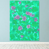 Mallow Bloom, Malva Blume Summer Floral Paintin Leinwanddruck (Insitu (Holzboden))