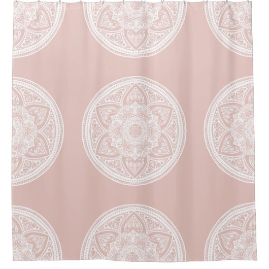 Mallow Mandala Duschvorhang (Vorderseite)