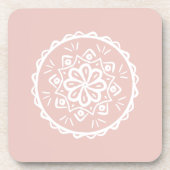 Mallow Mandala Getränkeuntersetzer (Vorderseite)