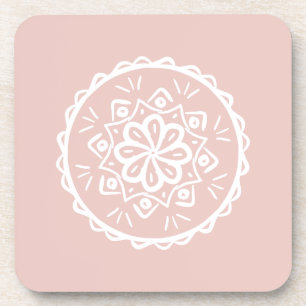 Mallow Mandala Getränkeuntersetzer