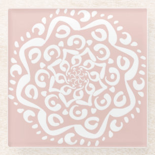 Mallow Mandala Glasuntersetzer