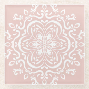 Mallow Mandala Glasuntersetzer