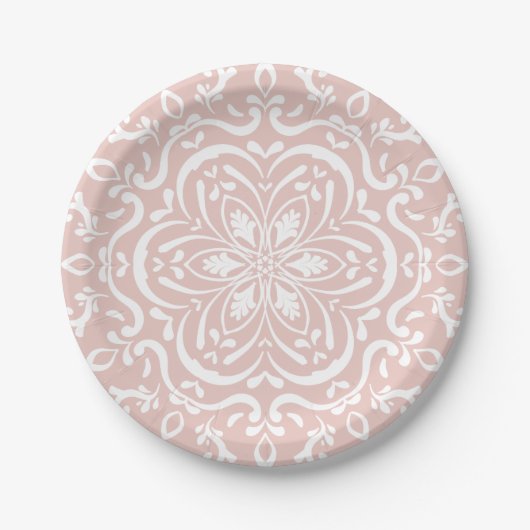 Mallow Mandala Pappteller (Vorderseite)