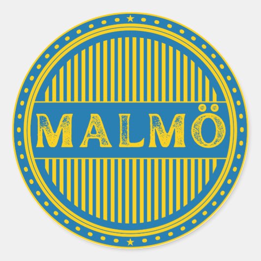 Malmö City Pride Emblem – Swedish Identity Runder Aufkleber (Vorderseite)