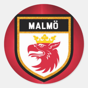 Malmö Flag Runder Aufkleber