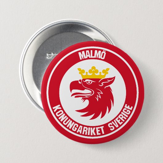 Malmö Round Emblem Button (Vorne & Hinten)