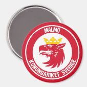 Malmö Round Emblem Magnet (Vorderseite/Rückseite)