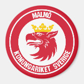 Malmö Round Emblem Magnet (Vorne)